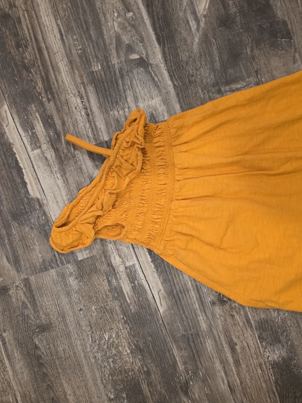 Old Navy Girls One-Shoulder Ruffle Dress in Mustard Yellow